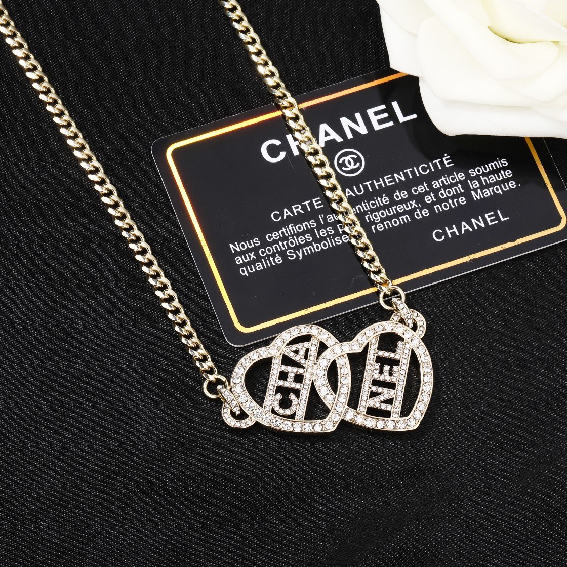 小香Chanel新款爱心项链专柜同步上新双C项链精工打造原版一致黄铜材质