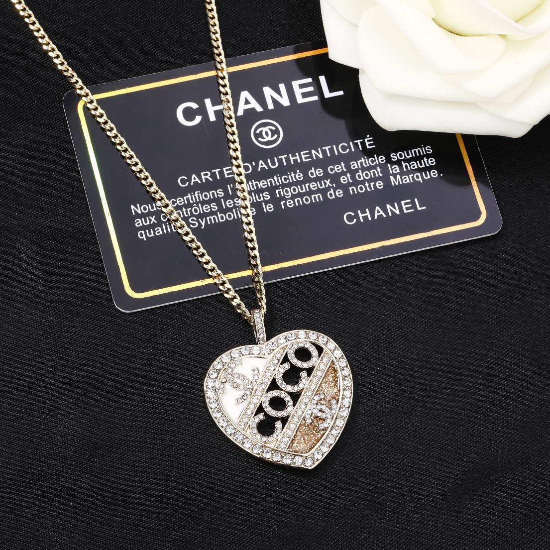  小香 Chanel 新款爱心💗项链 专柜同步上新 双C项链 精工打造原版一致黄铜材质