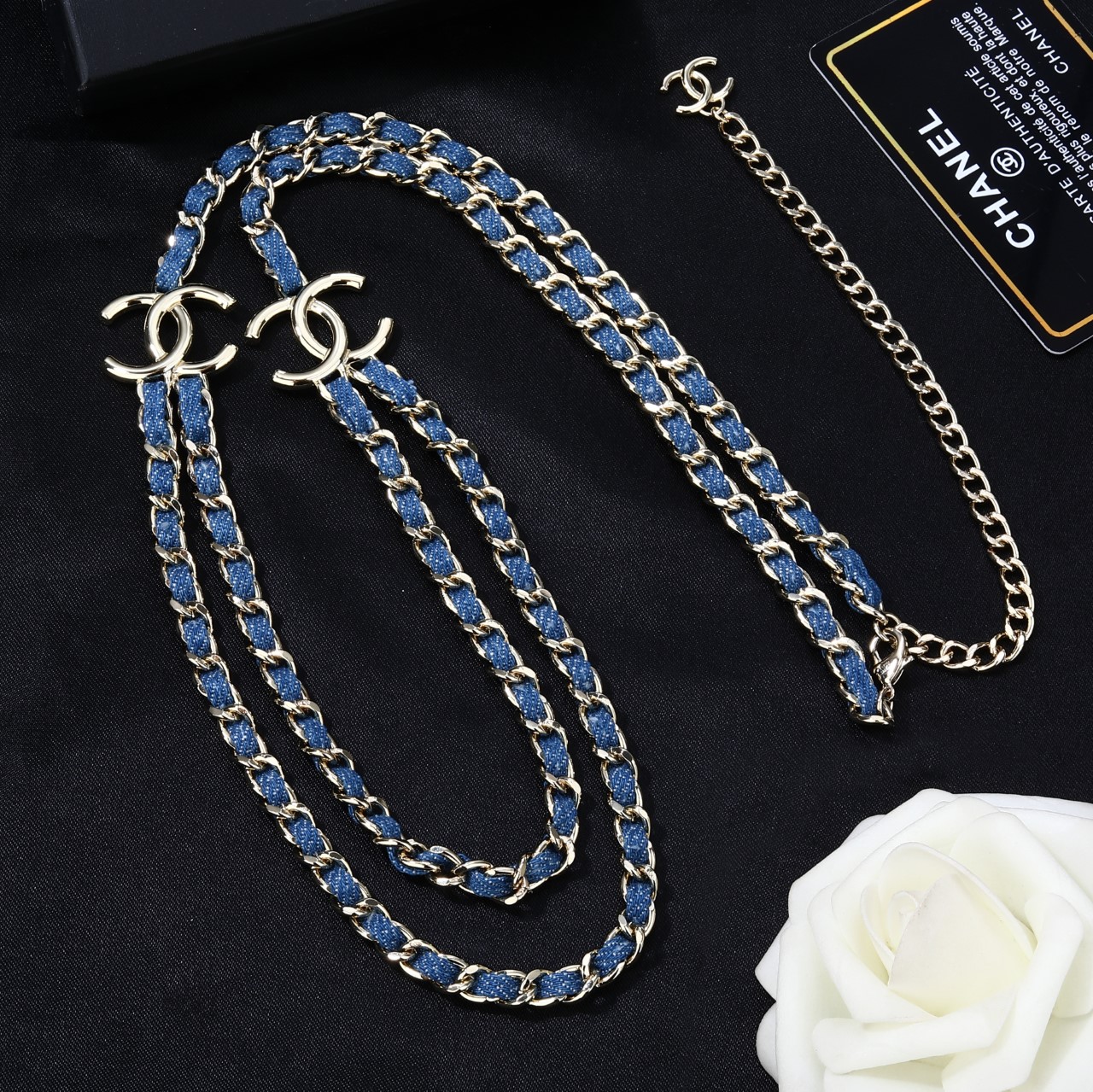 小香 Chanel 新品蓝色腰链 代购级别 一比一品质 香奈鹅 系列 经典cc logo 风格高级百搭 