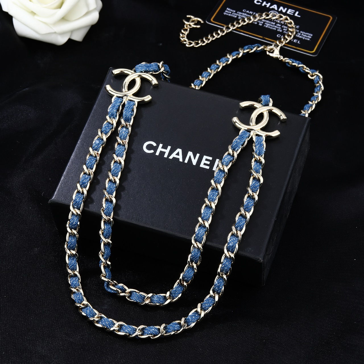 小香 Chanel 新品蓝色腰链 代购级别 一比一品质 香奈鹅 系列 经典cc logo 风格高级百搭 