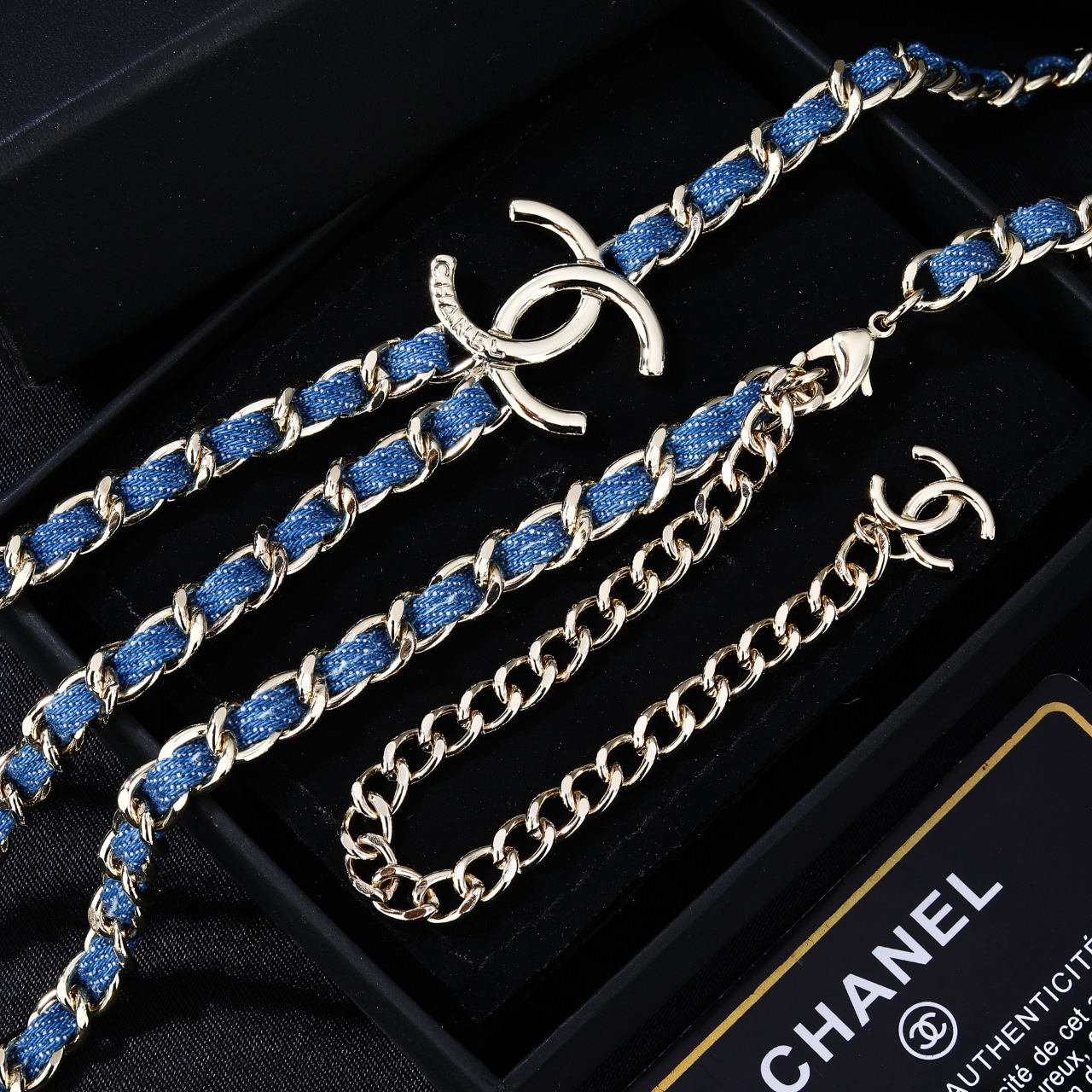 小香 Chanel 新品蓝色腰链 代购级别 一比一品质 香奈鹅 系列 经典cc logo 风格高级百搭 