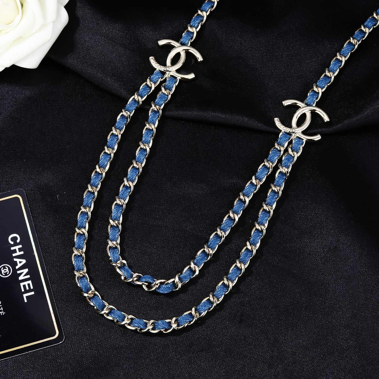 小香 Chanel 新品蓝色腰链 代购级别 一比一品质 香奈鹅 系列 经典cc logo 风格高级百搭 