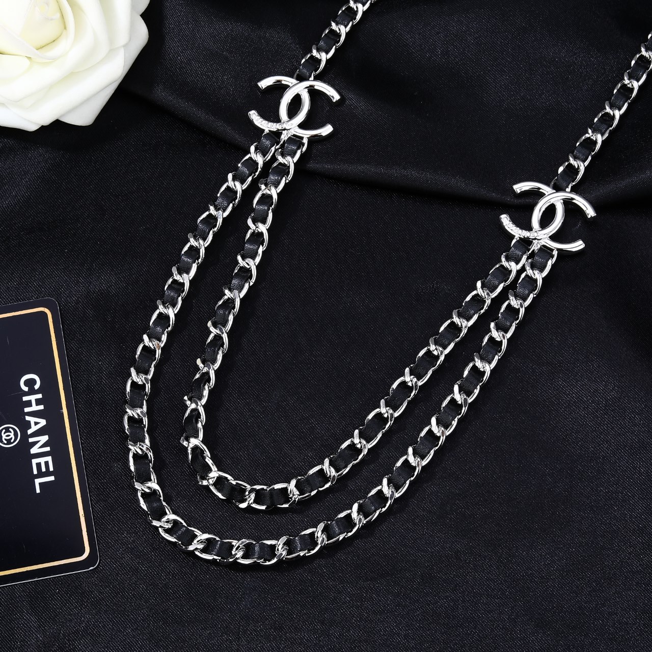 小香 Chanel 新品黑色腰链 代购级别 一比一品质 香奈鹅 系列 经典cc logo 风格高级百搭 