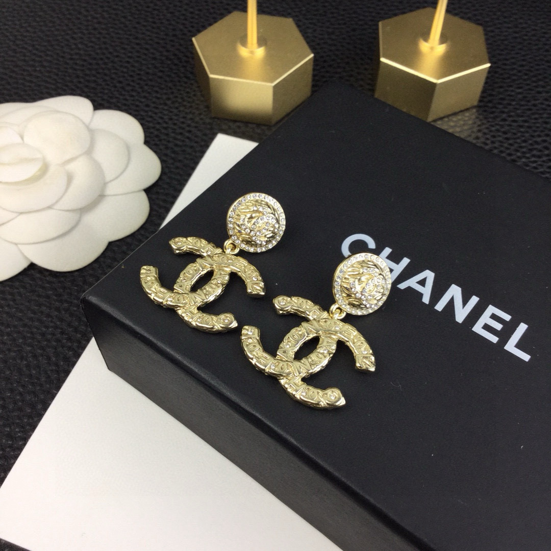 Chanel 小香Chanel 2021新款 耳环 双C耳钉 同款材质 代购级别