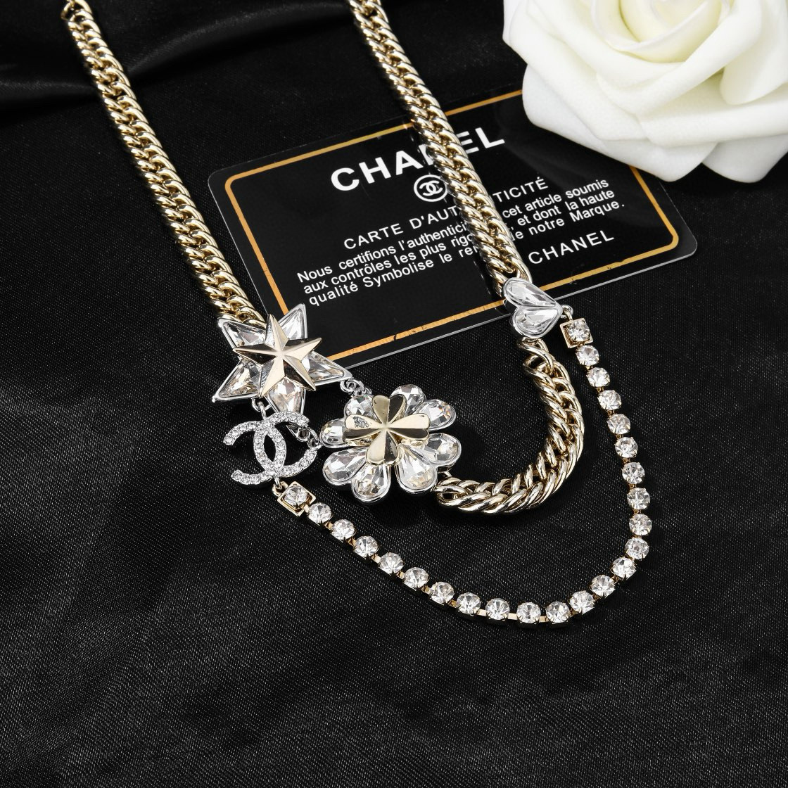 香奈儿 Chanel 新款 项链 专柜同步上新 双C精工打造原版一致黄铜材质