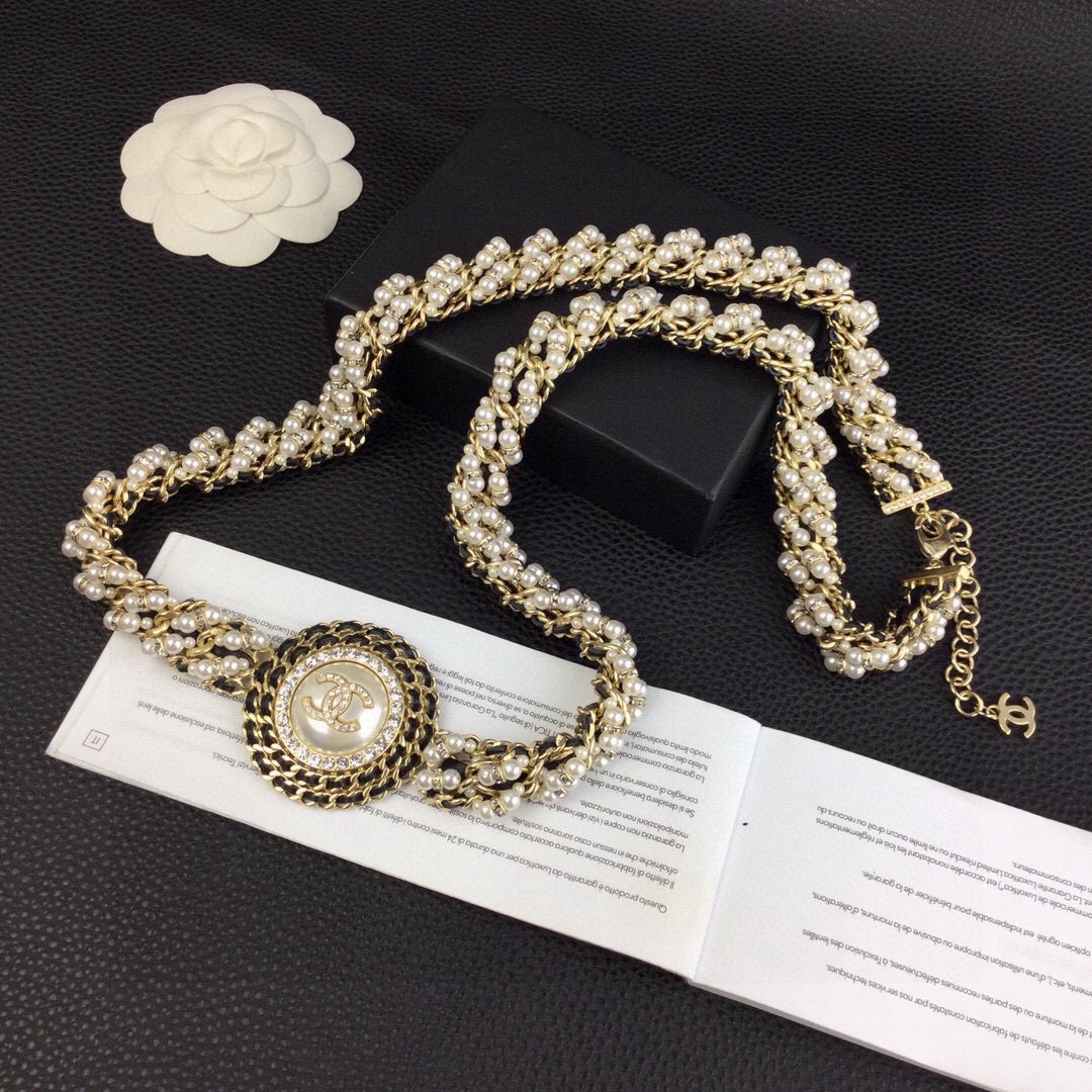 Chanel Chanel新品 水钻珍珠多层腰链 黄铜材质