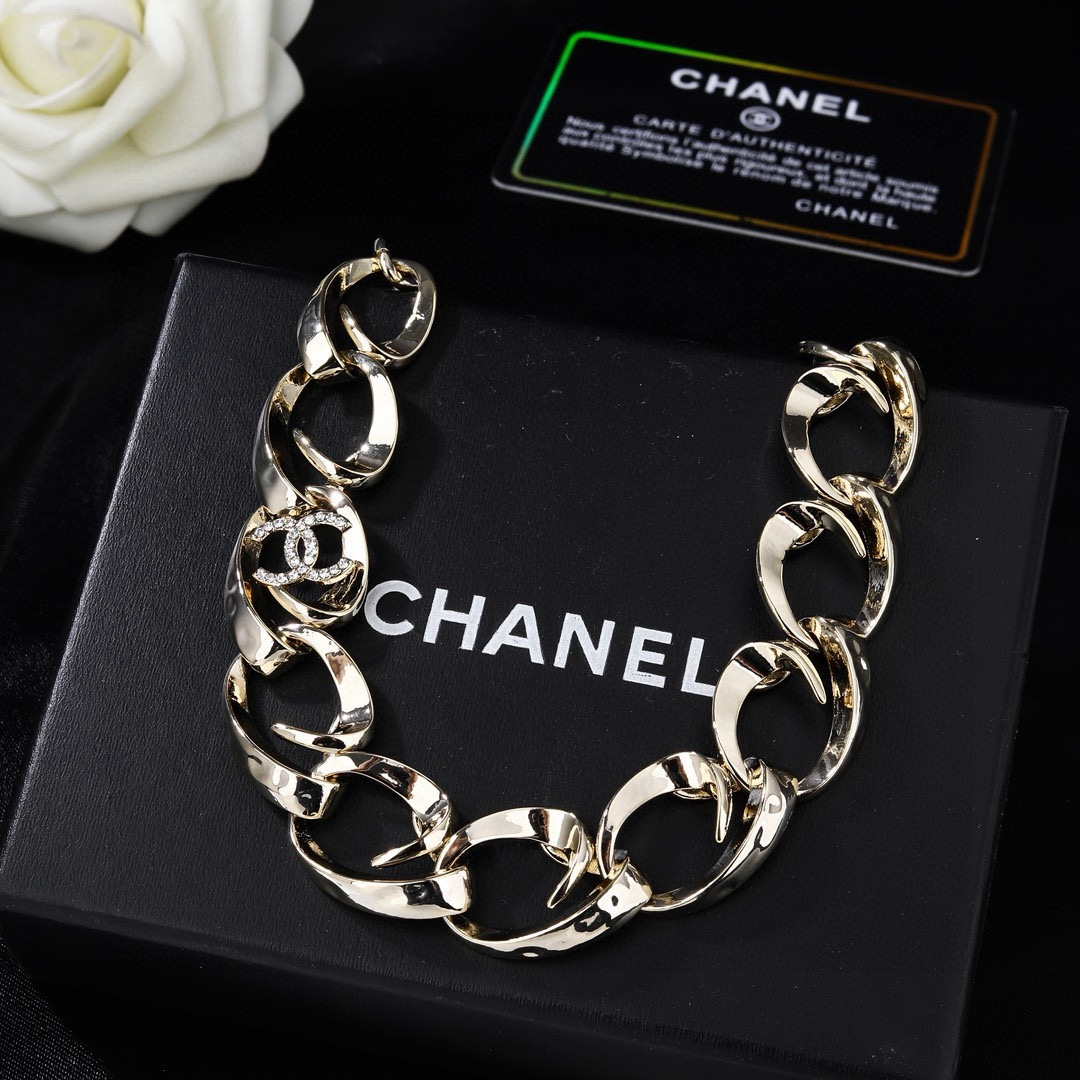 香奈儿 Chanel 新款 项链 专柜同步上新 双C精工打造原版一致黄铜材质