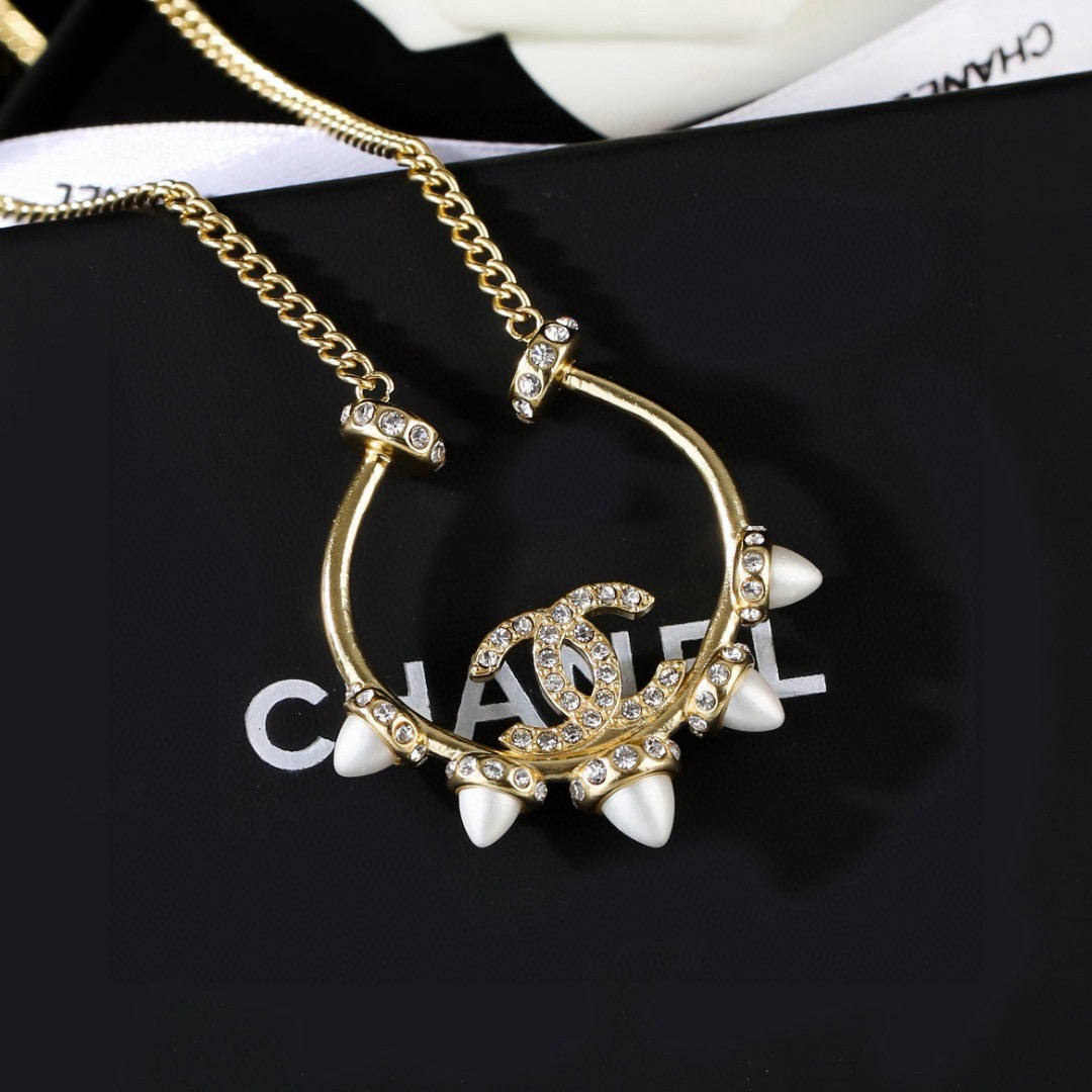 Chanel 复古金属中古项链 简约风格超级大气 小香双c颈链 代购级别 黄铜材质