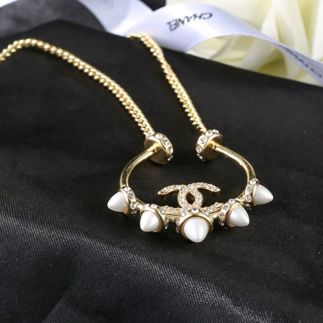 Chanel 复古金属中古项链 简约风格超级大气 小香双c颈链 代购级别 黄铜材质