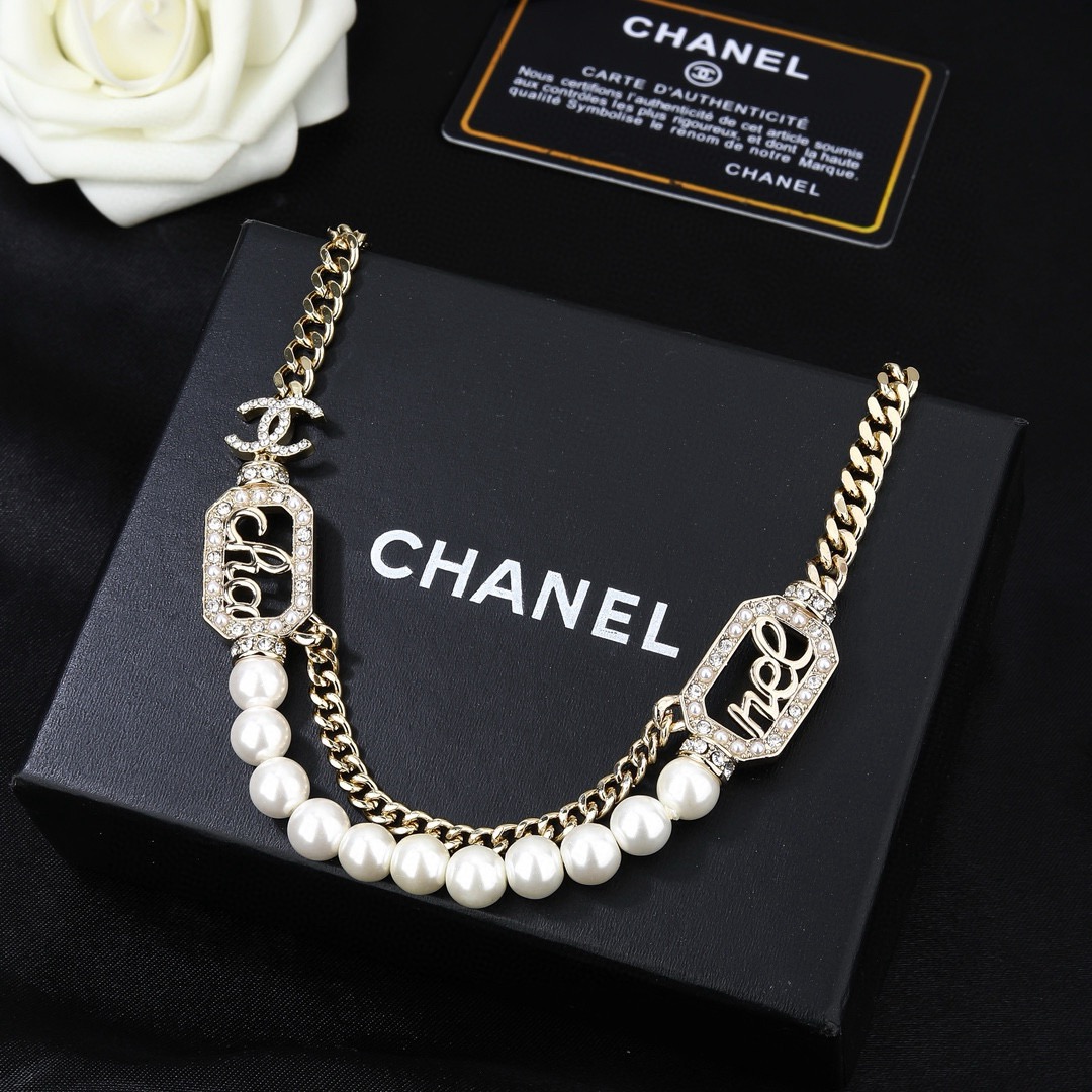 香奈儿 Chanel 新款项链  专柜同步上市 双C 锁骨链 精工打造原版一致黄铜材质