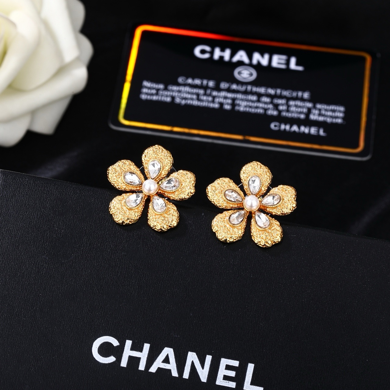 小香 Chanel 新款耳环  专柜同步上新 双C耳钉 精工打造原版一致黄铜材质