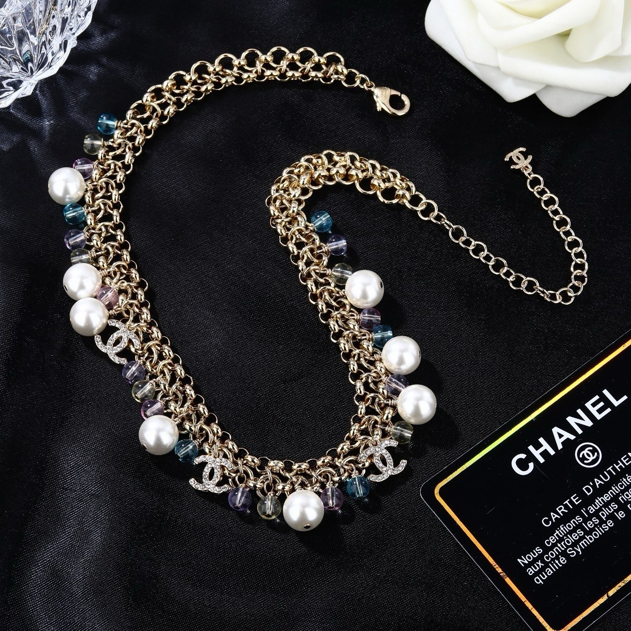 香奈儿 Chanel 新款 项链 专柜同步上新 双C精工打造原版一致黄铜材质