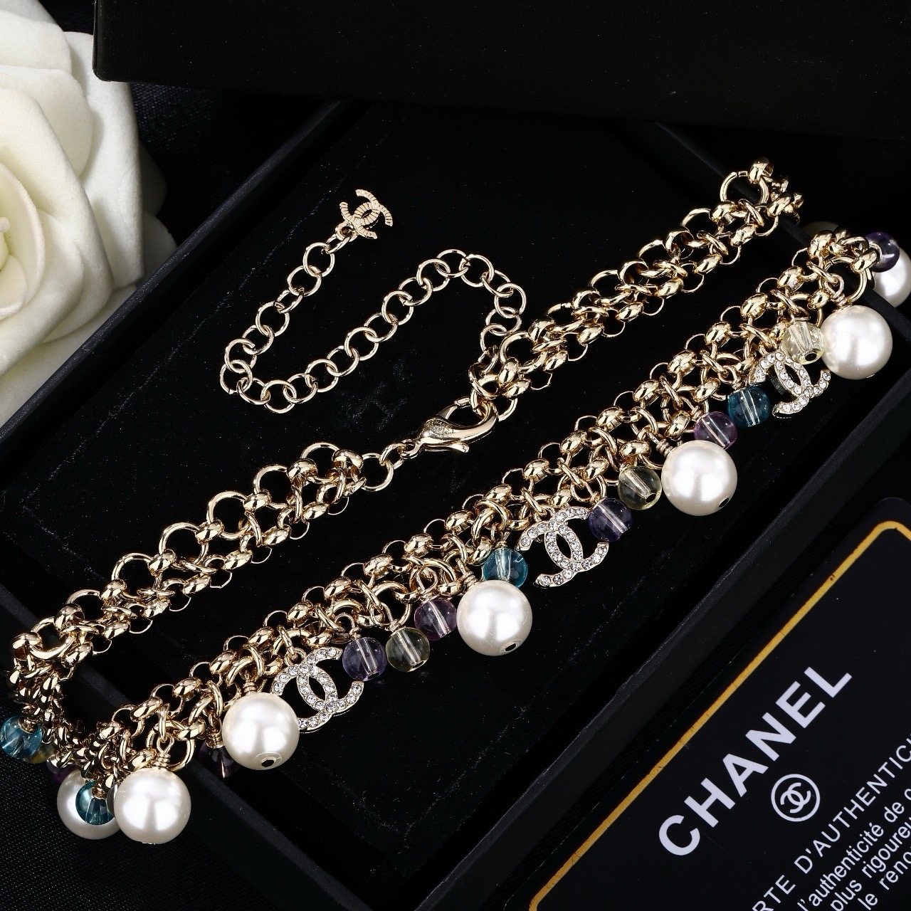 香奈儿 Chanel 新款 项链 专柜同步上新 双C精工打造原版一致黄铜材质