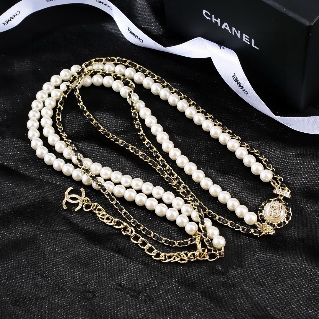官网打版 Chanel 小香 珍珠腰链 新款 精工打造  原版一致黄铜材质