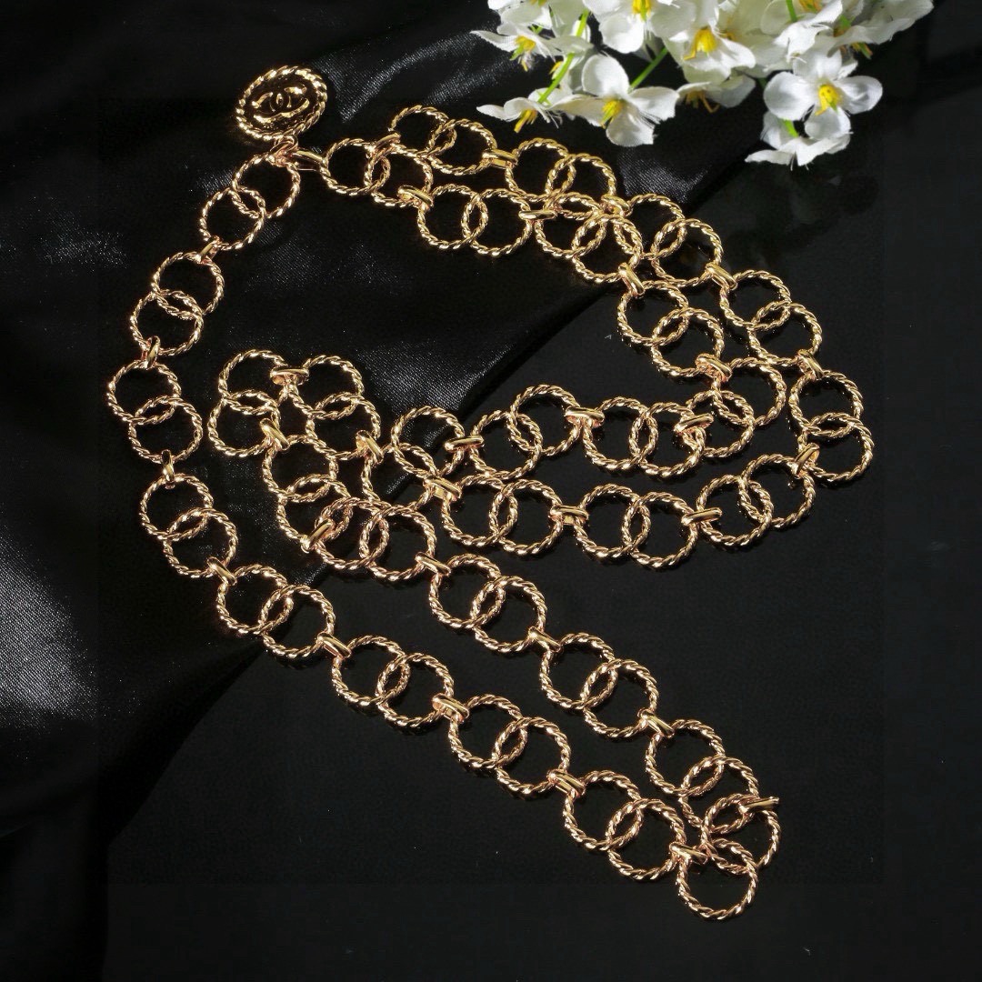 小香 Chanel 新品中古螺纹腰链 代购级别 一比一品质 香奈鹅 系列 经典cc logo 风格高级百