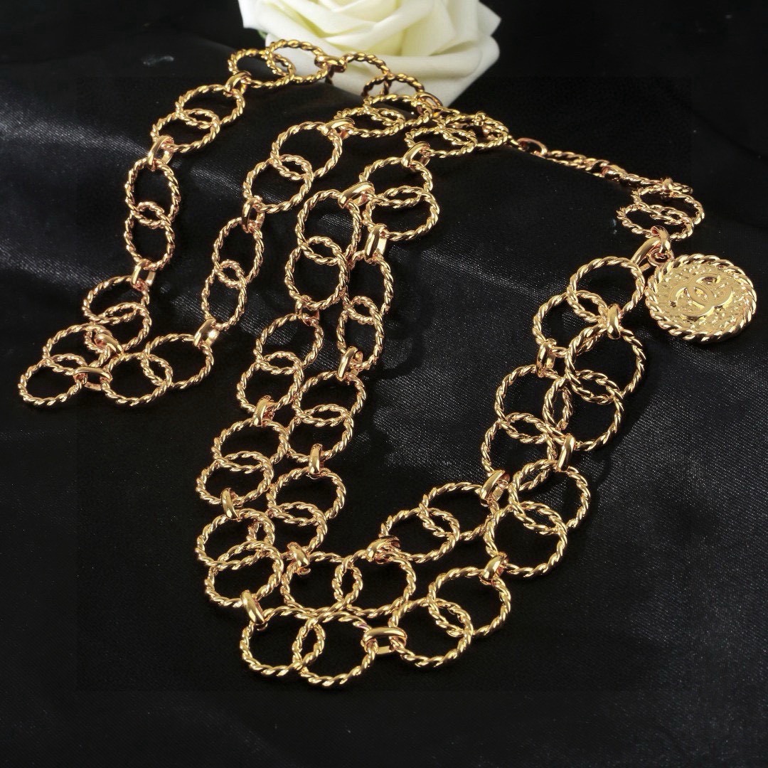 小香 Chanel 新品中古螺纹腰链 代购级别 一比一品质 香奈鹅 系列 经典cc logo 风格高级百