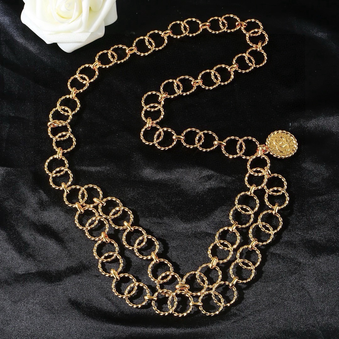 小香 Chanel 新品中古螺纹腰链 代购级别 一比一品质 香奈鹅 系列 经典cc logo 风格高级百