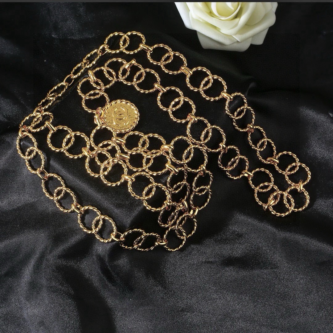 小香 Chanel 新品中古螺纹腰链 代购级别 一比一品质 香奈鹅 系列 经典cc logo 风格高级百