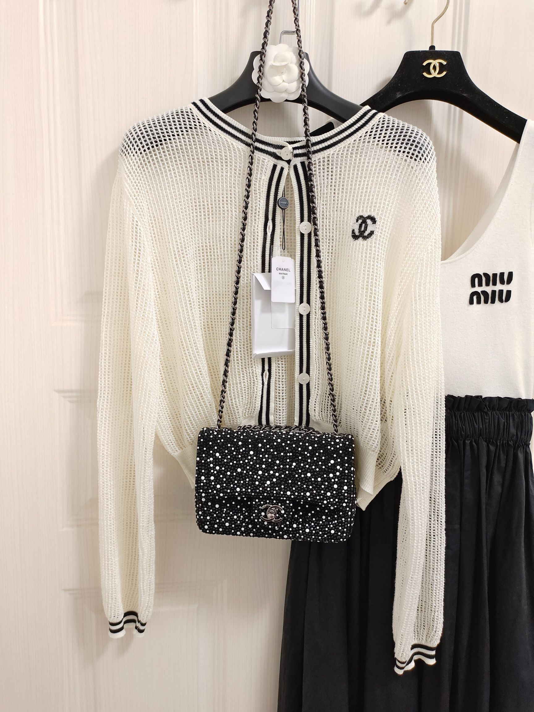Xiaoxiang's version counter inspectionChanel 23b evening bag pearl diamond cf 20cm