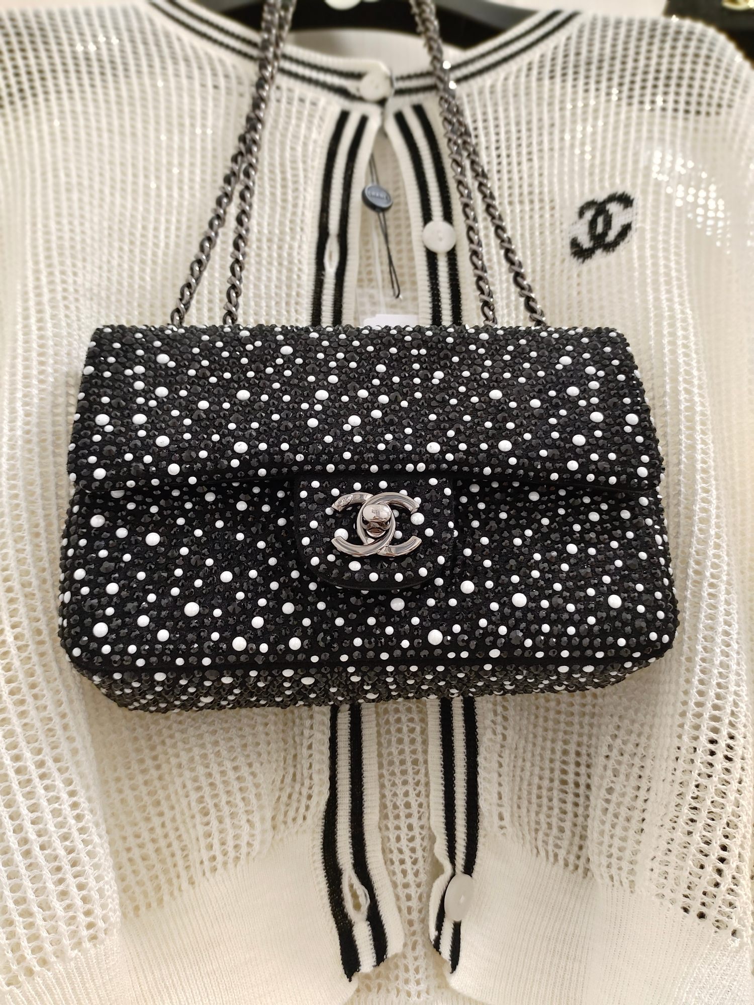 Xiaoxiang's version counter inspectionChanel 23b evening bag pearl diamond cf 20cm