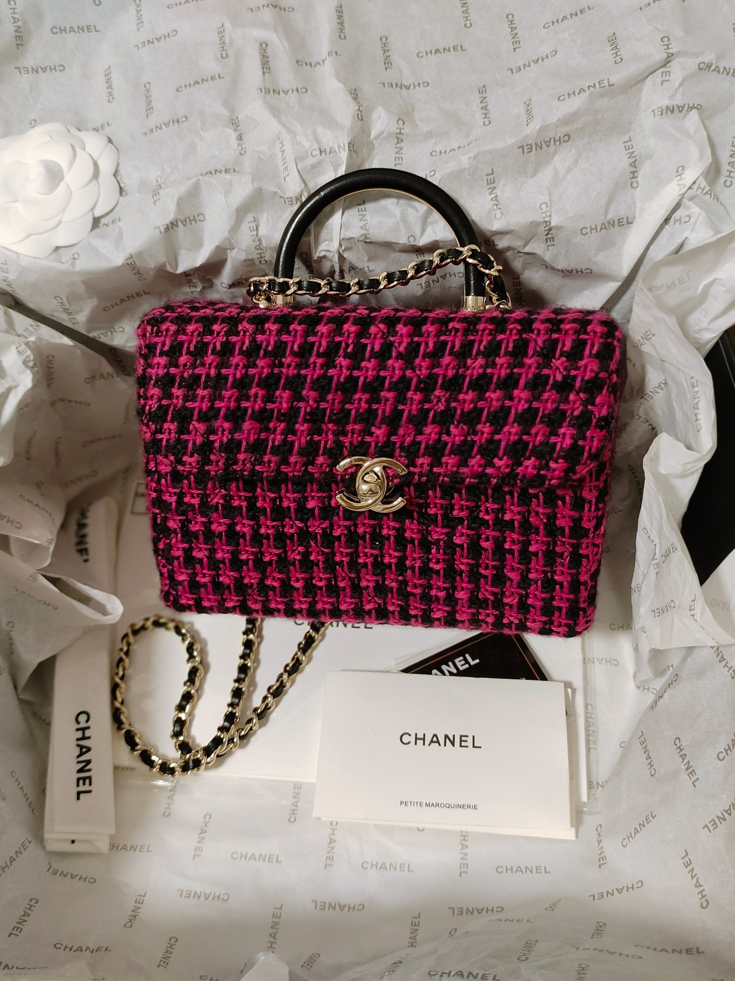 Xiaoxiang's counter edition Chanel 23k Doctor bag Red tweed