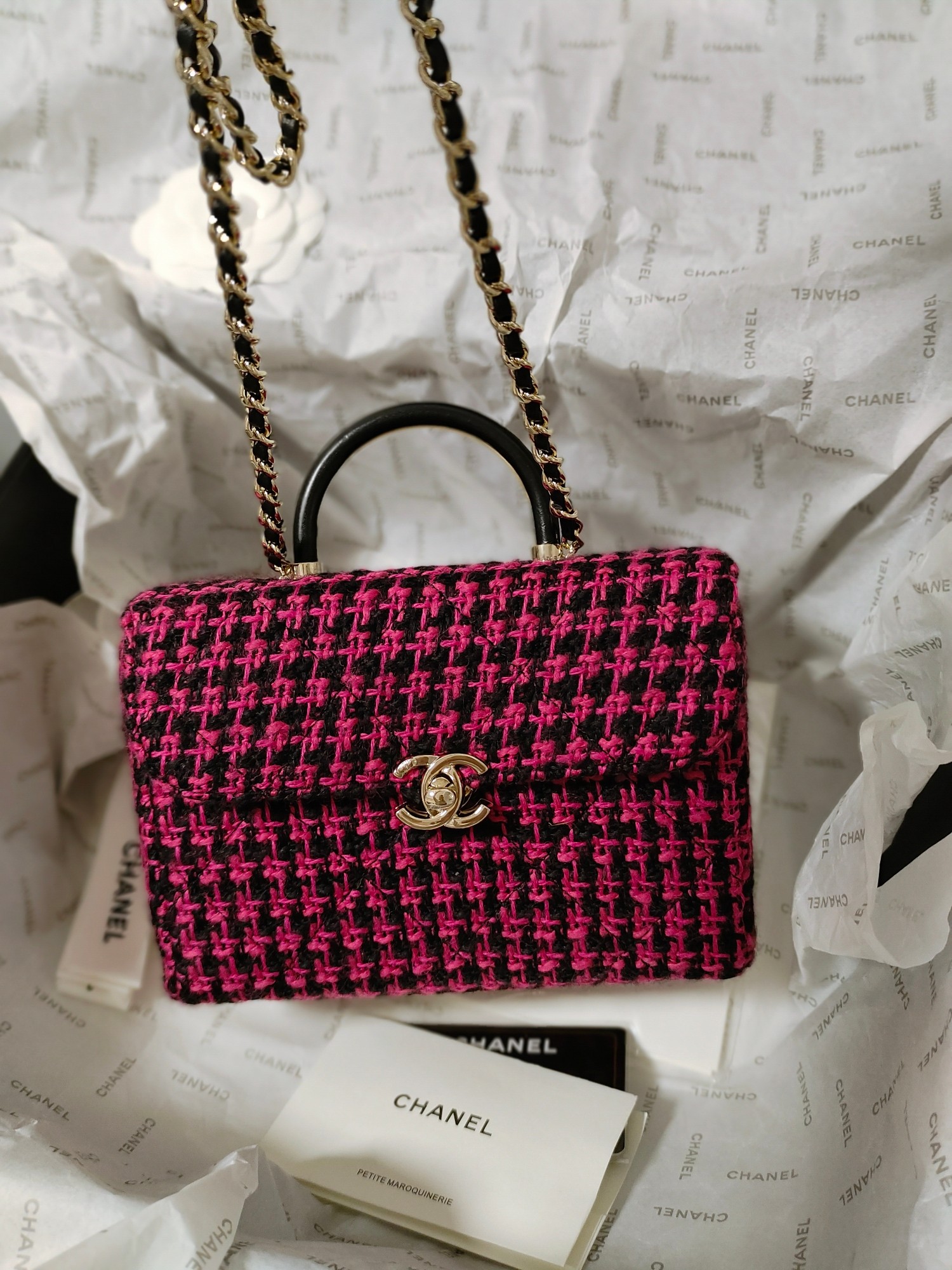 Xiaoxiang's counter edition Chanel 23k Doctor bag Red tweed