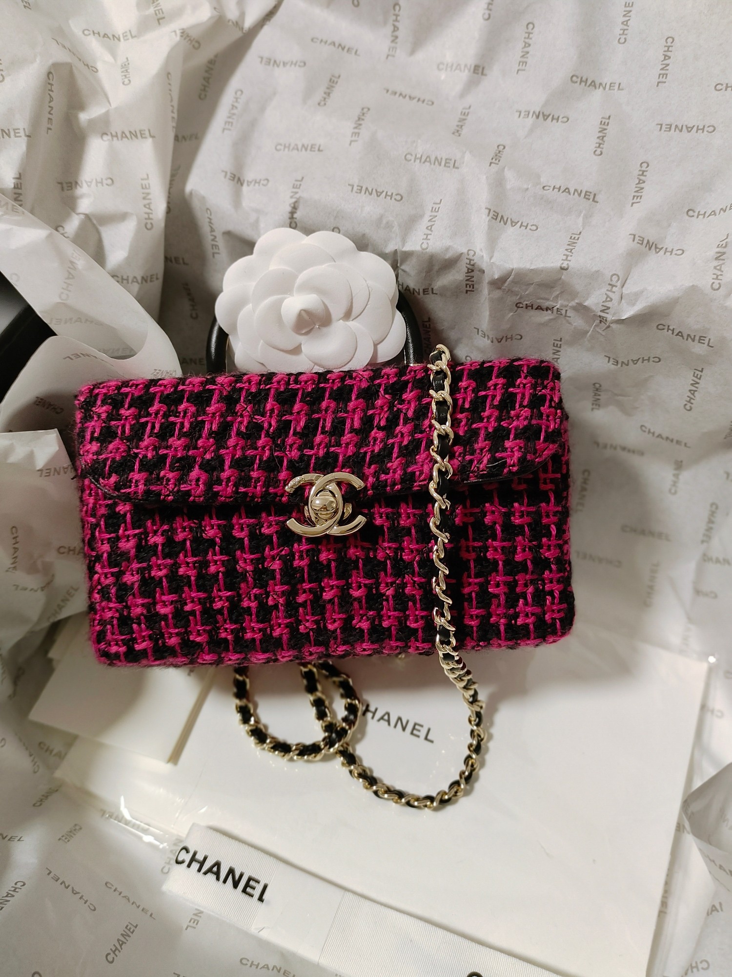 Xiaoxiang's counter edition Chanel 23k Doctor bag Red tweed