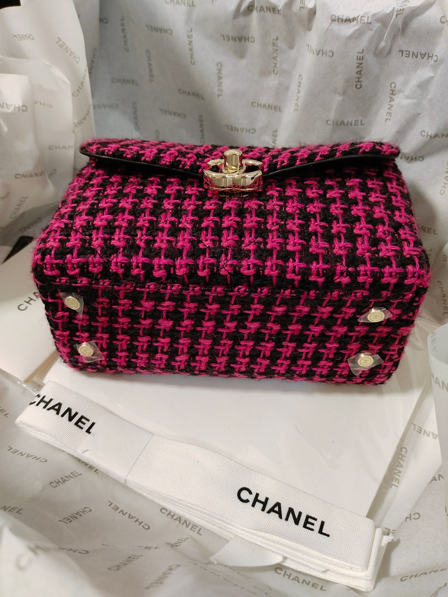 Xiaoxiang's counter edition Chanel 23k Doctor bag Red tweed