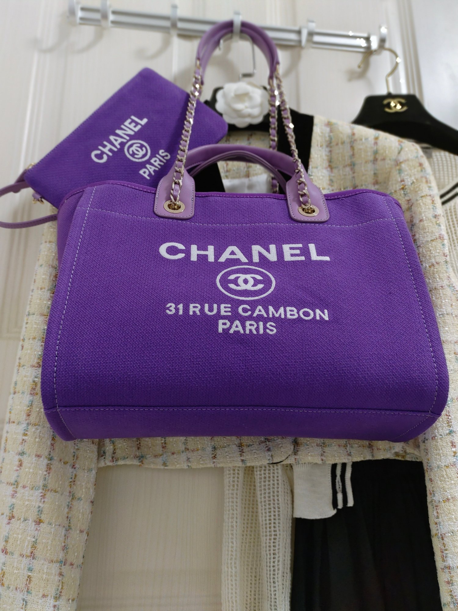 Chanel23B沙滩包️新色罗兰紫32cm出货梦幻紫色调明艳又温柔