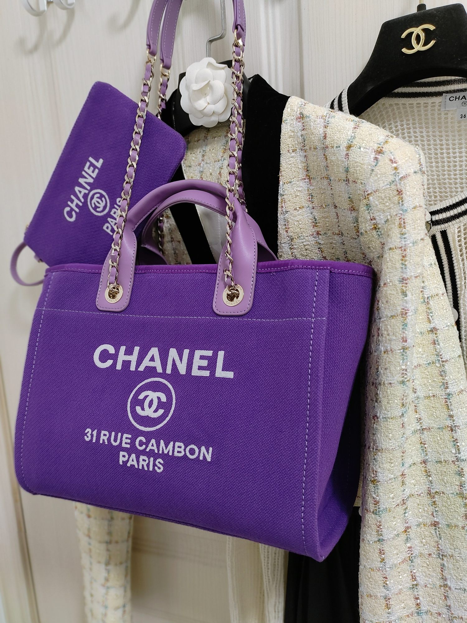 Chanel23B沙滩包️新色罗兰紫32cm出货梦幻紫色调明艳又温柔