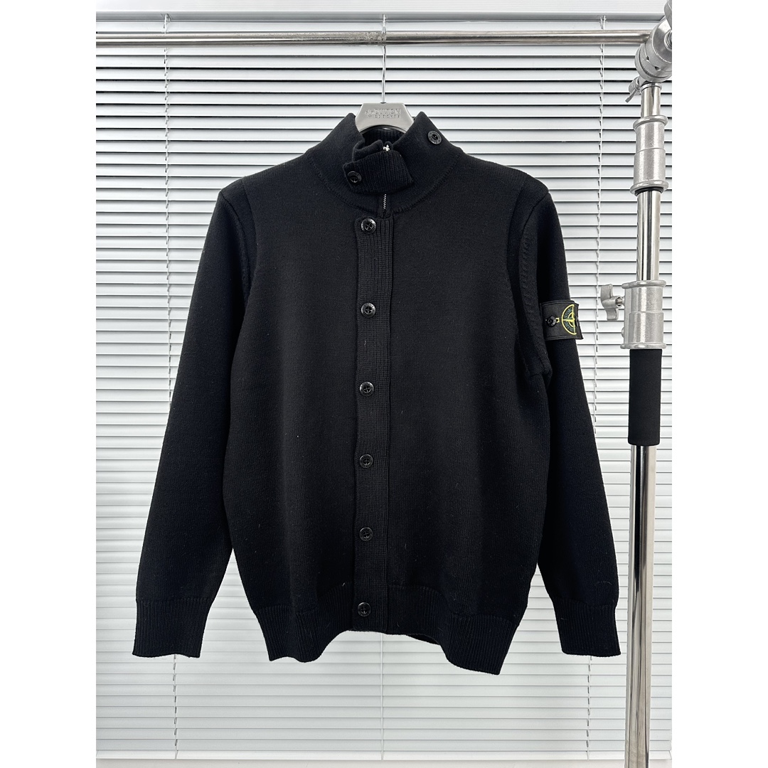 Stone Island 24FW Wool Blend Knit Cardigan - Soft & Comfortable