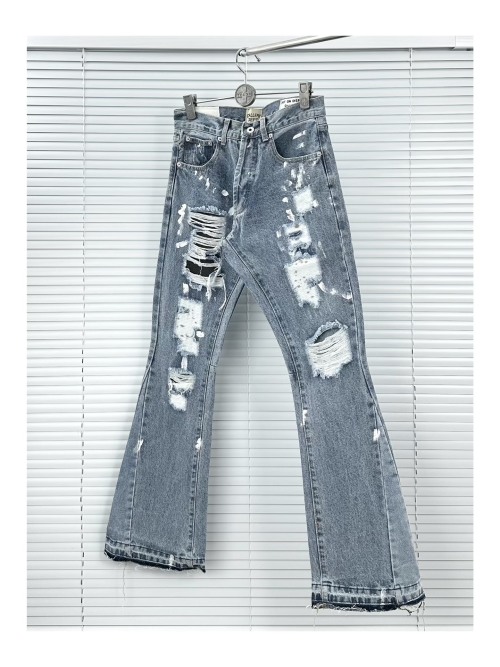 GALLERY DEPT. Distressed Flare Jeans, Vintage Wash Denim, S-XXL 1 GALLERY DEPT. Distressed Flare Jeans, Vintage Wash Denim, S-XXL