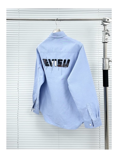 EVISU Men's Blue Embroidered Logo Shirt - Classic & Stylish, M-XXL Sizes 13 EVISU Men's Blue Embroidered Logo Shirt - Classic & Stylish, M-XXL Sizes