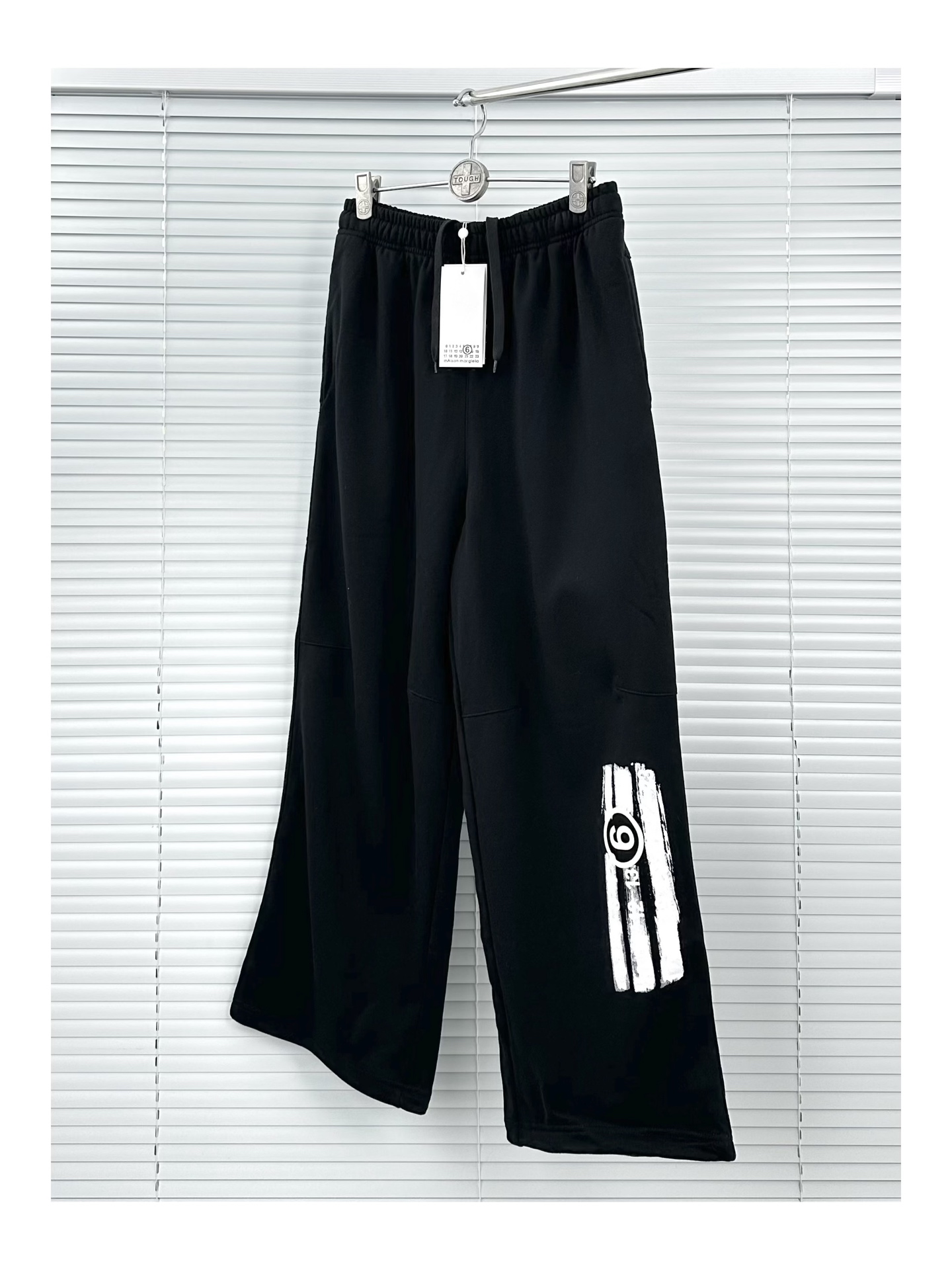 Maison Margiela Men's Black Cotton Blend Brush Stroke Logo Lounge Pants