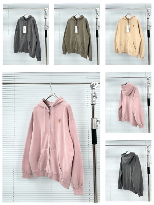Carhartt WIP Full Zip Hoodie Washed Sweatshirt for Men and Women 13 Carhartt WIP Full Zip Hoodie Washed Sweatshirt for Men and Women