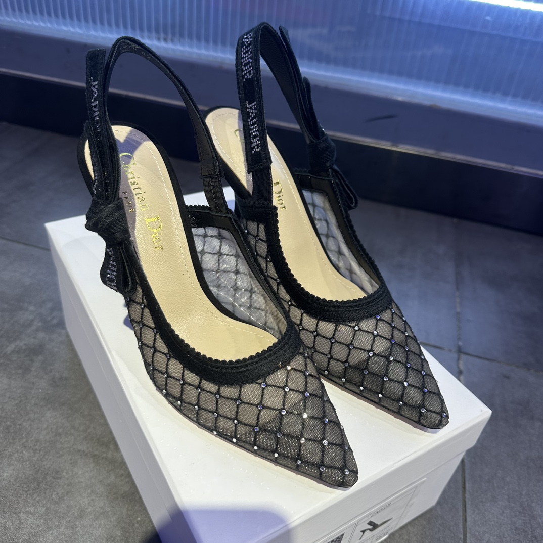 Gefälschter Designer
 Dior Schuhe Pumps Mit Hohem Absatz Schwarz Echtleder Kautschuk Schaffell