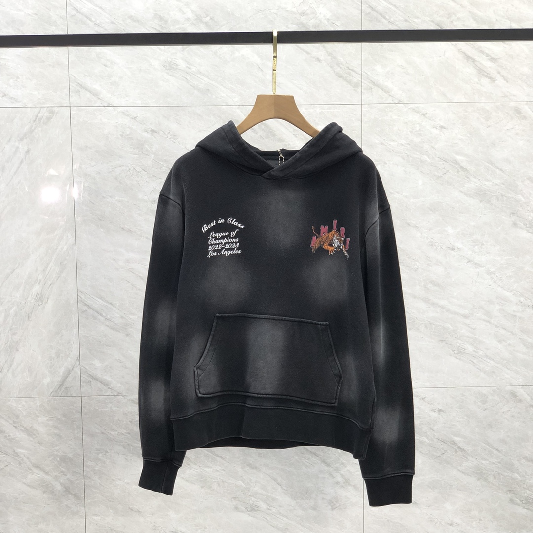 Amiri AAAAA+
 Clothing Hoodies Black Printing Cotton Hooded Top