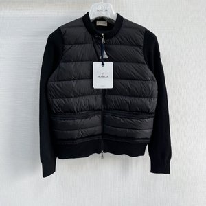 High Quality Customize Moncler Grenoble Clothing Coats & Jackets Black White Splicing Knitting Wool