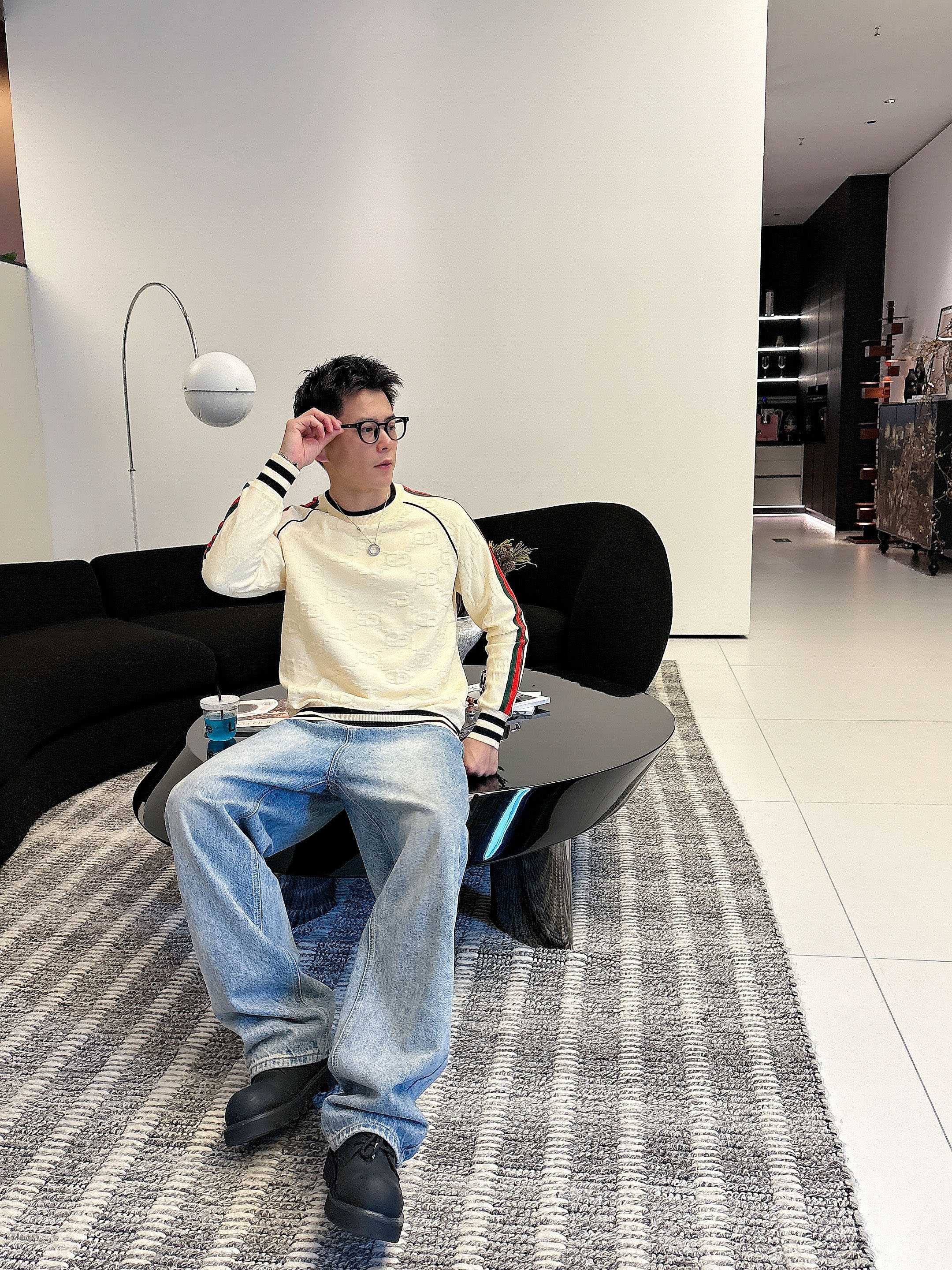 💐古琦 2025秋冬羊毛混纺圆领针织毛衣，采用进口定制纱线，上身舒适保暖，专柜同步在售。三标齐全。码数: