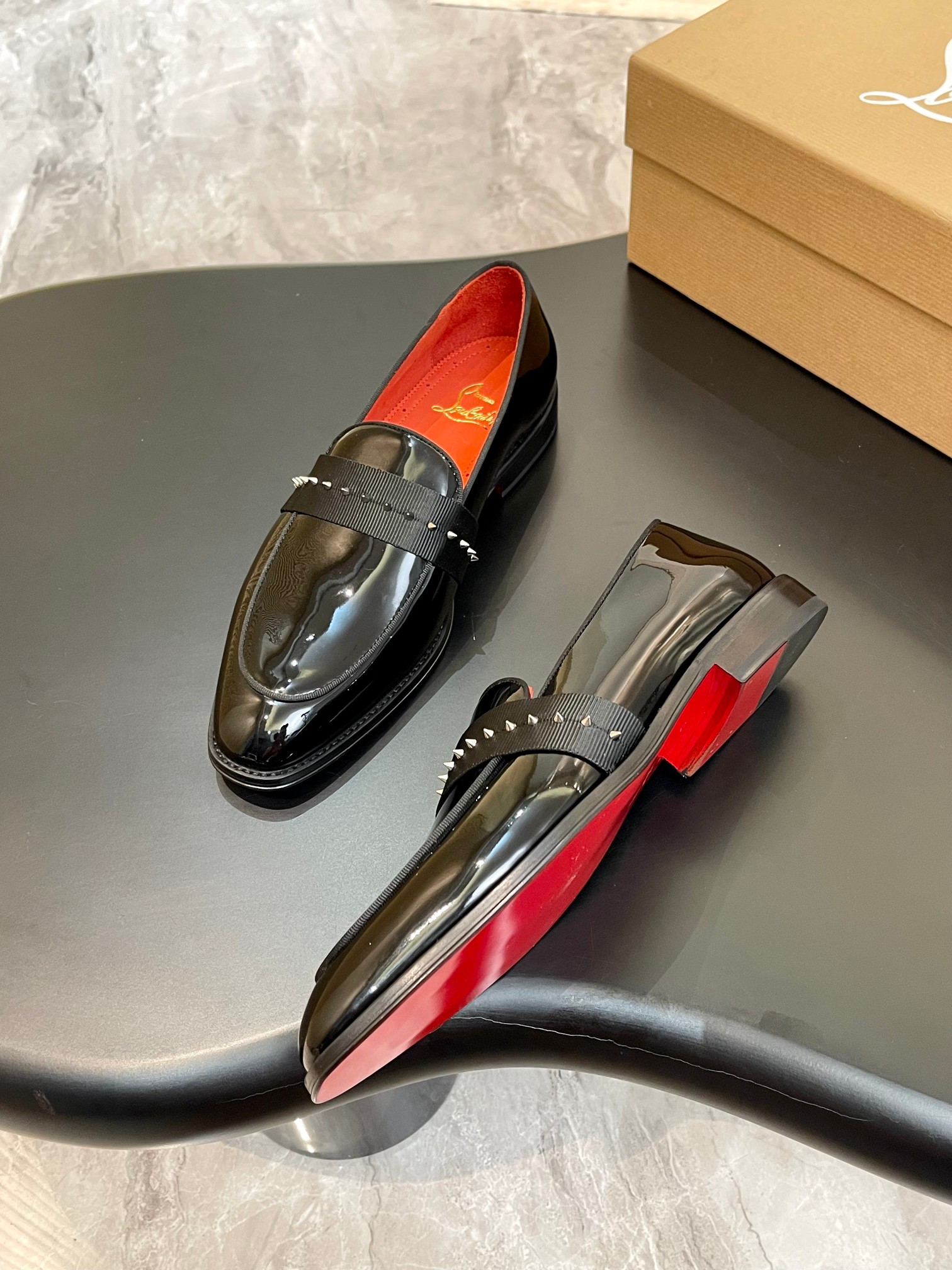 Christian Louboutin Style Red Leather Men's Shoes style reference detail image 5 from source 782852