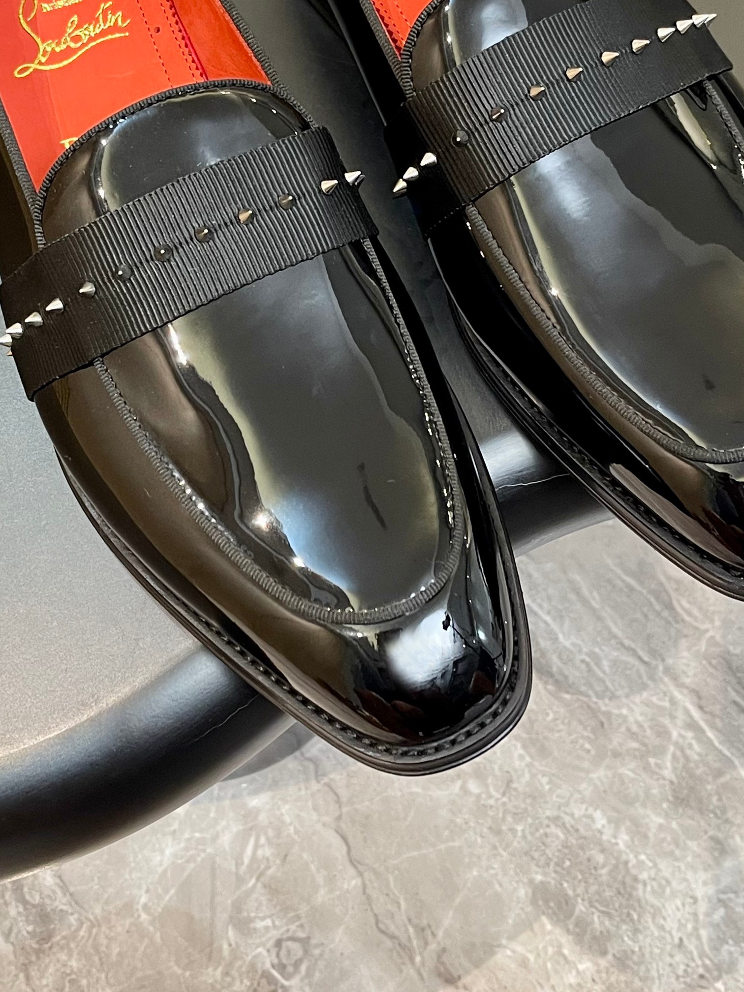 Christian Louboutin Style Red Leather Men's Shoes style reference detail image 6 from source 782852