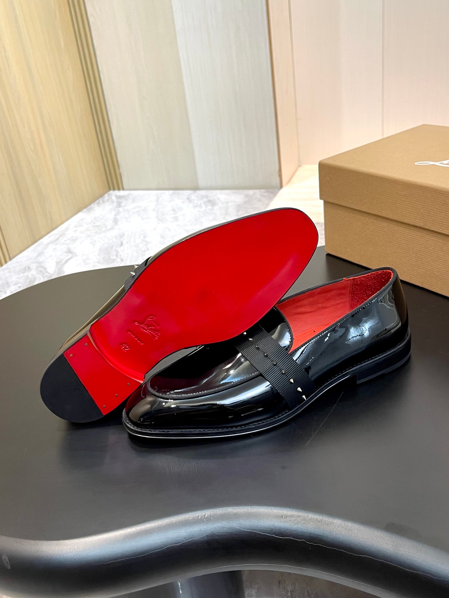 Christian Louboutin Style Red Leather Men's Shoes style reference detail image 9 from source 782852