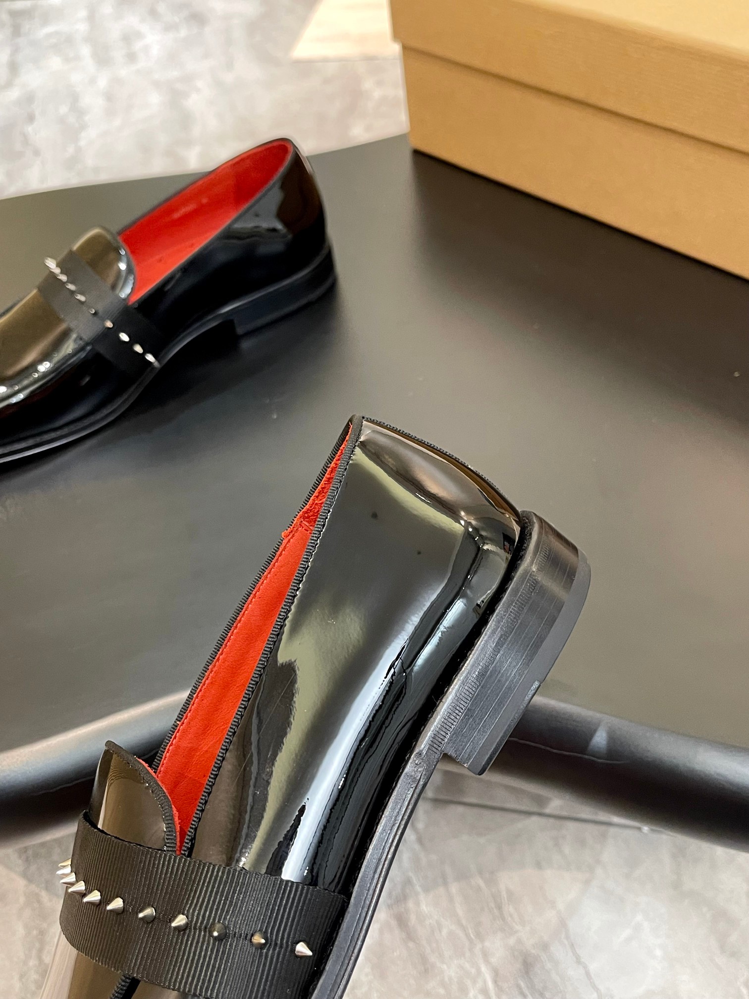 Christian Louboutin Style Red Leather Men's Shoes style reference detail image 7 from source 782852