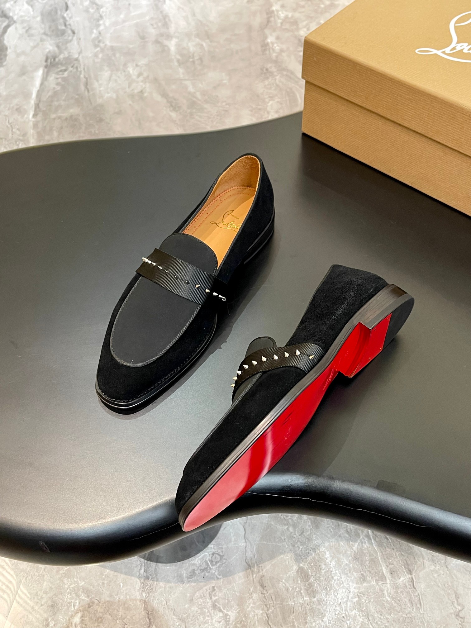 Christian Louboutin Style Red Leather Men's Shoes style reference detail image 5 from source 782850