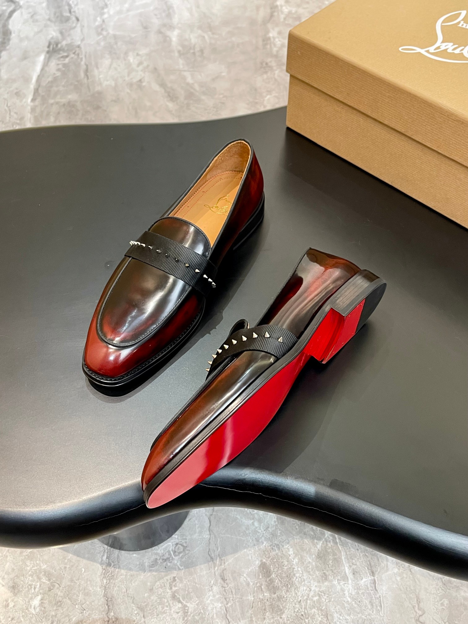 Christian Louboutin Style Red Leather Men's Shoes style reference detail image 5 from source 782788