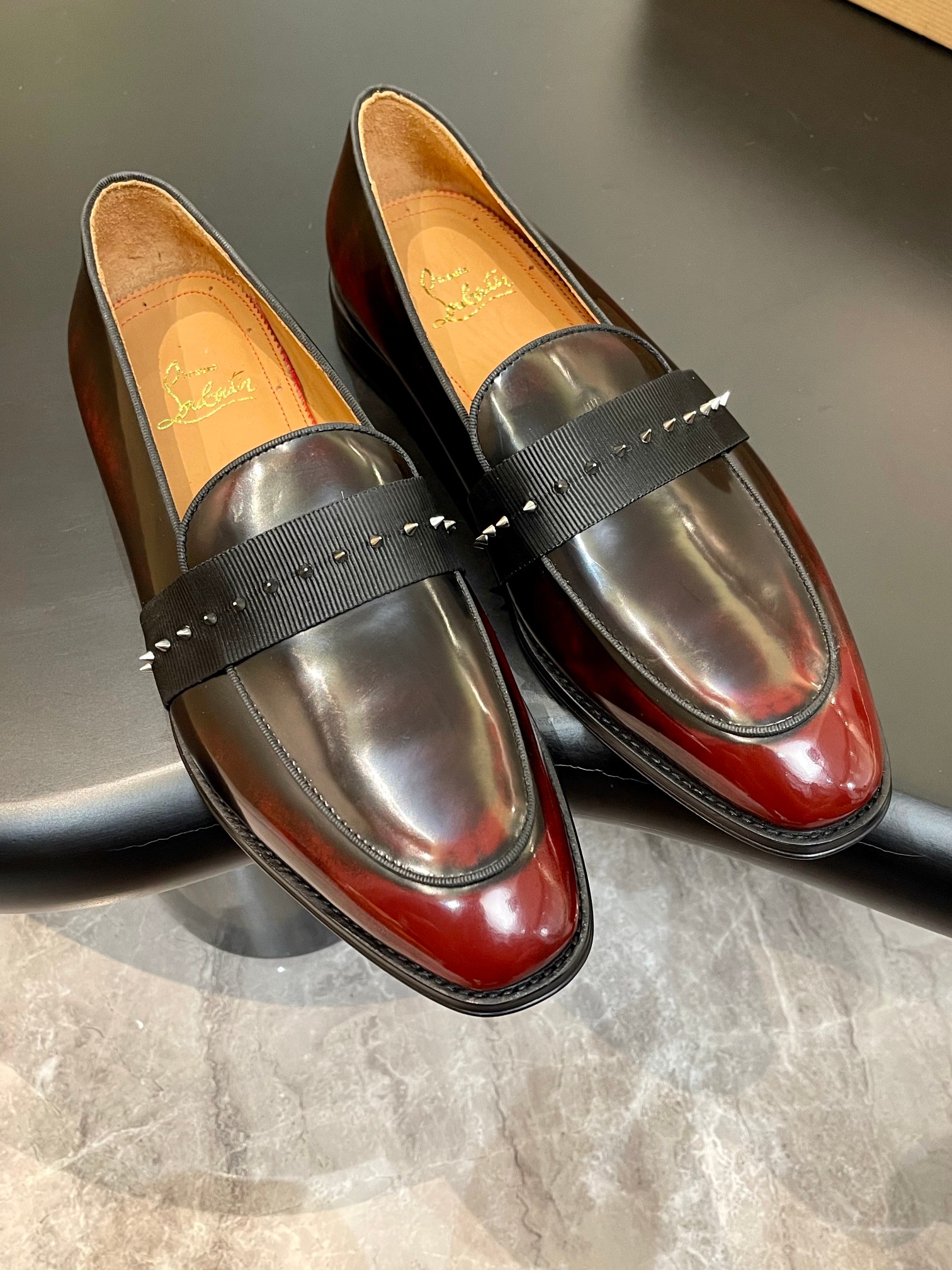 Christian Louboutin Style Red Leather Men's Shoes style reference detail image 6 from source 782788