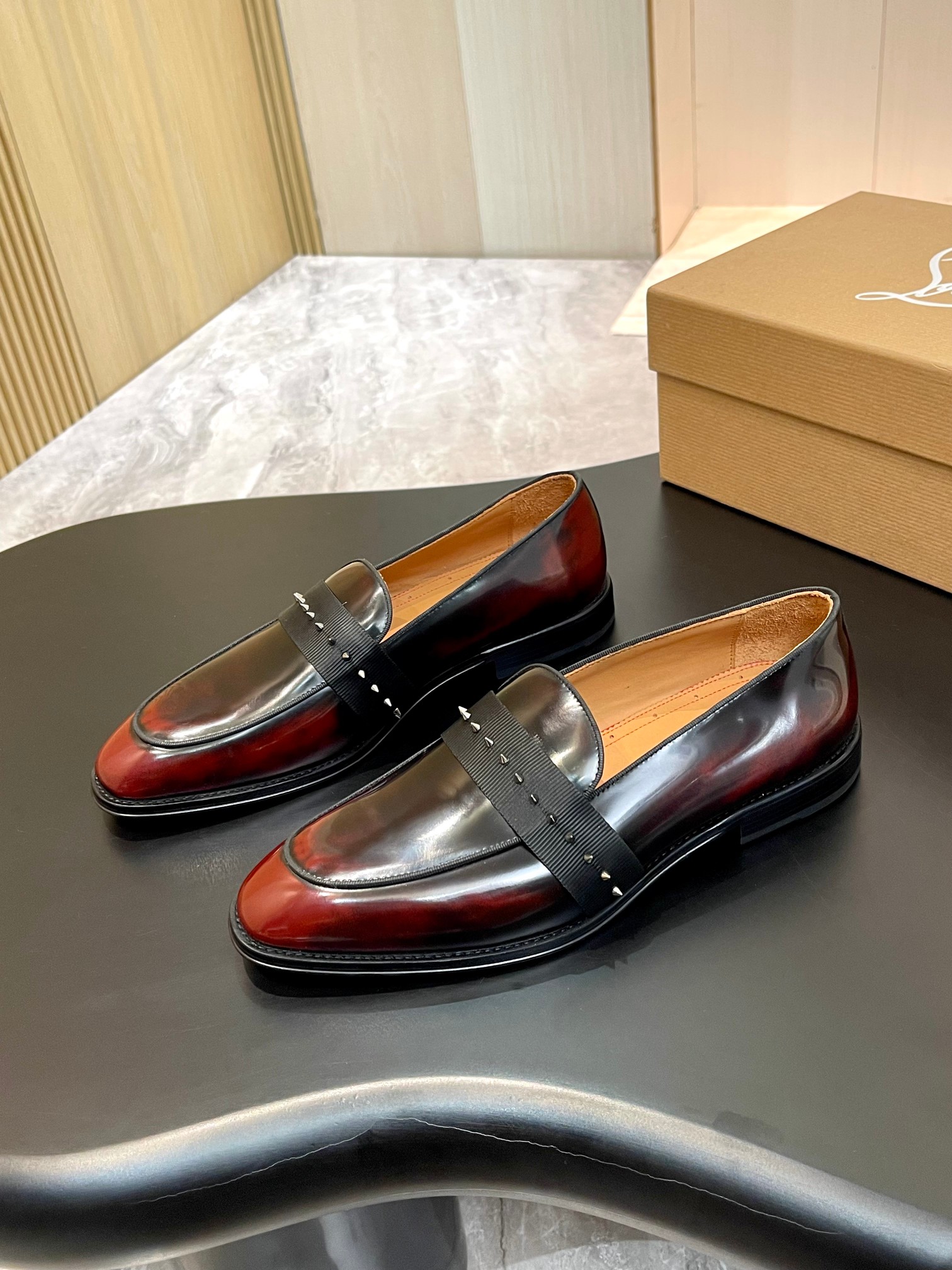 Christian Louboutin Style Red Leather Men's Shoes style reference detail image 3 from source 782788