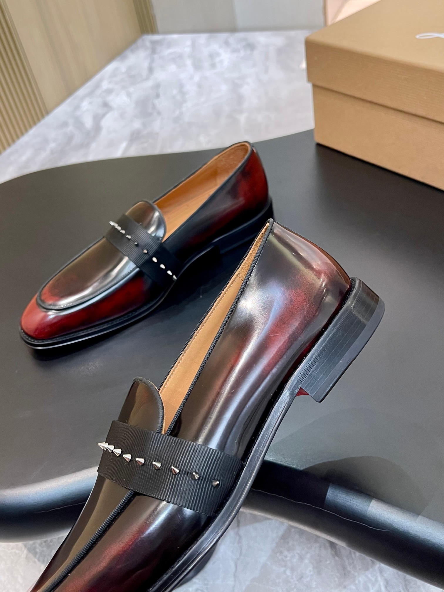 Christian Louboutin Style Red Leather Men's Shoes style reference detail image 7 from source 782788