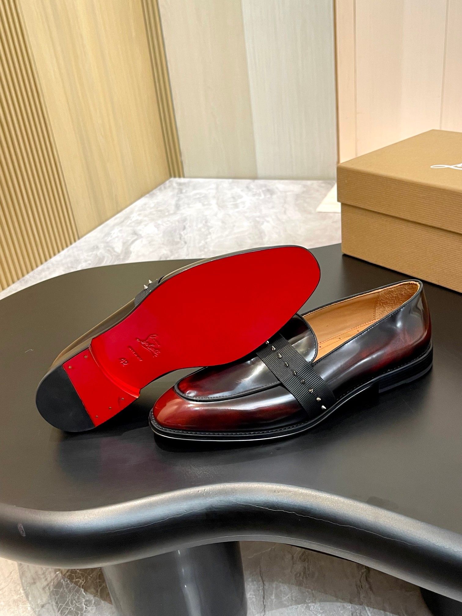 Christian Louboutin Style Red Leather Men's Shoes style reference detail image 9 from source 782788