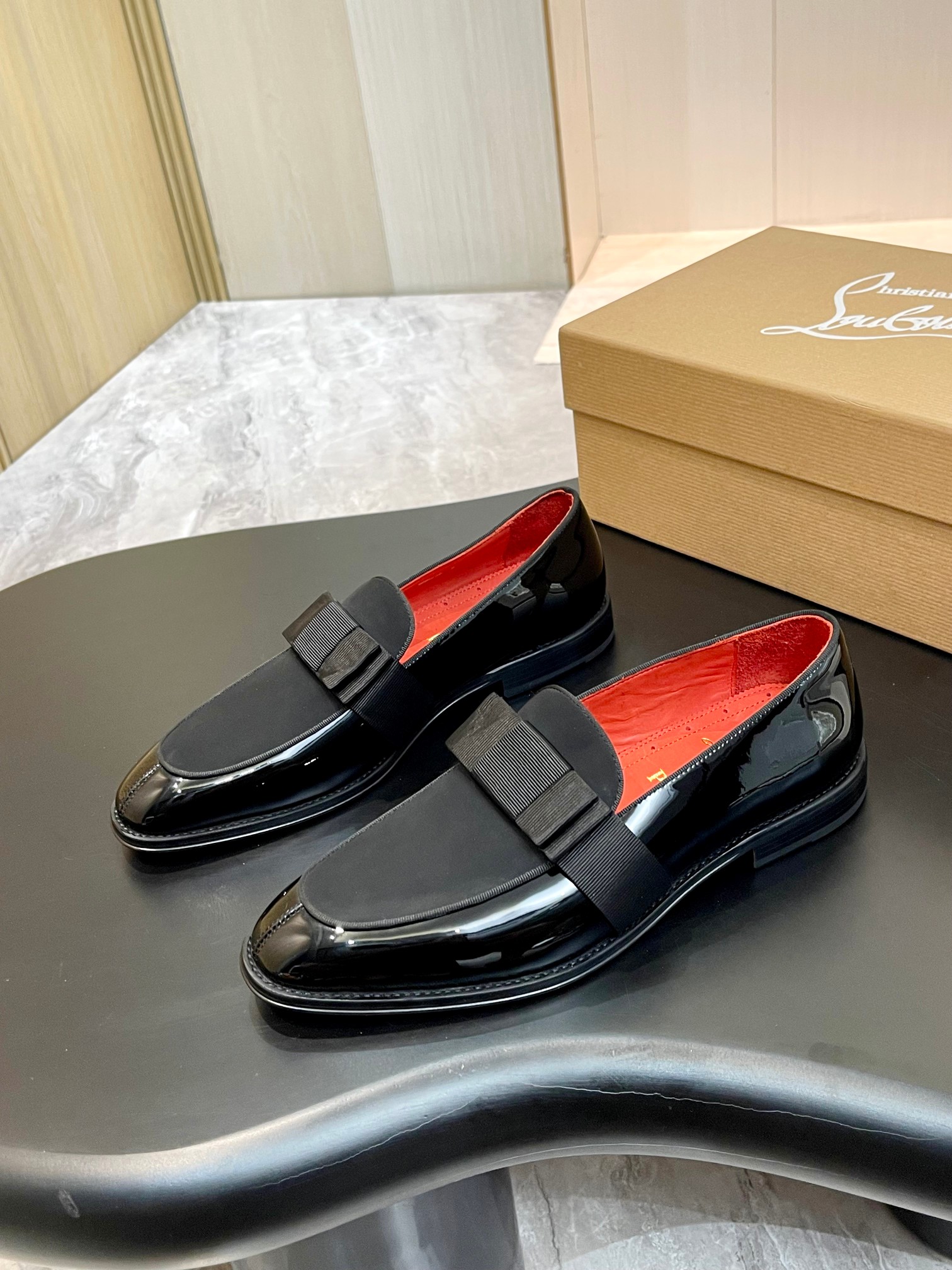 Christian Louboutin Style Red Leather Men's Shoes style reference detail image 3 from source 782834
